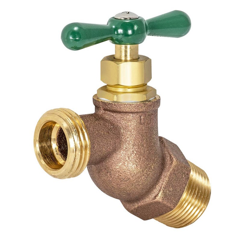 Eastman Heavy-Pattern Male No-Kink Hose Bibb Valve, 3/4 Inch MIP Connection, Brass Plumbing Fitting, 48627 - Image 1